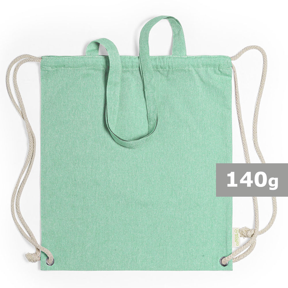 Sac en coton recycl 2 en 1 sac  cordon et sac shopping