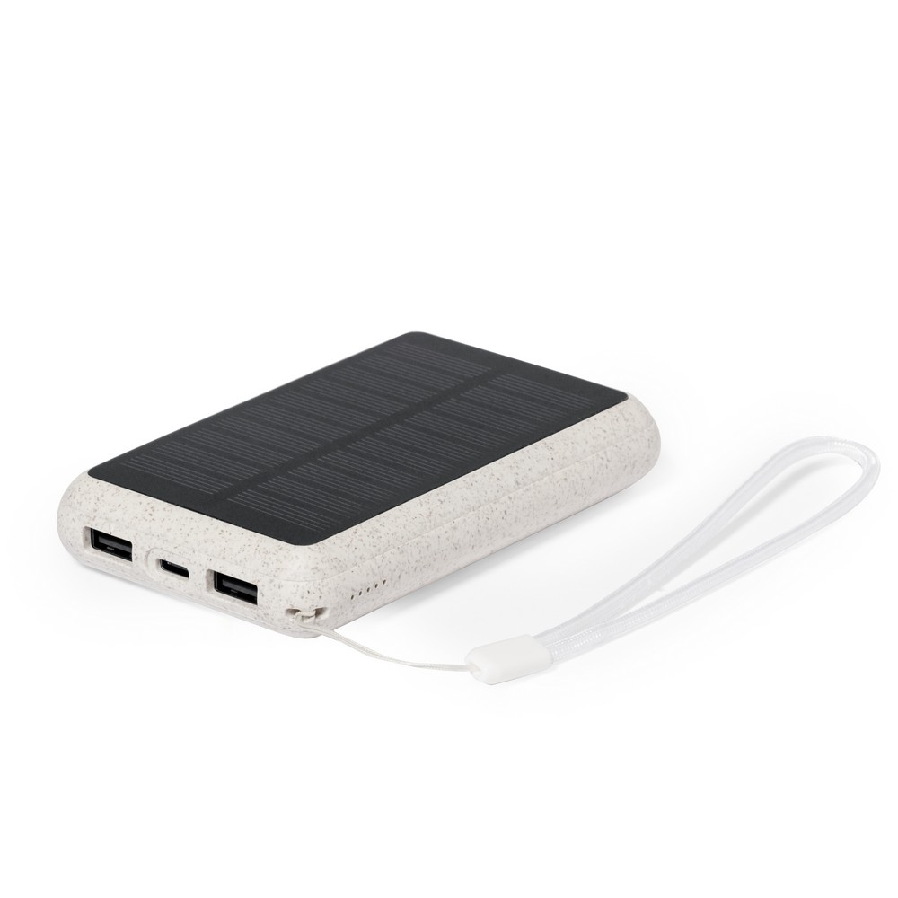 Power Bank en paille de bl 5000 mAh chargeur solaire