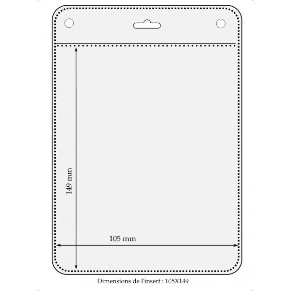 Porte-carte souple transparent avec perforation oblongue