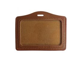 Lot de 100 porte-badges souples aspect cuir marron