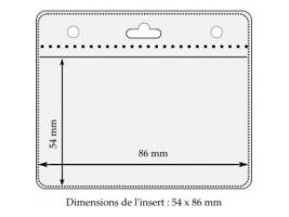 Lot de 100 pochettes souples horizontales 3 perforations 86x54mm