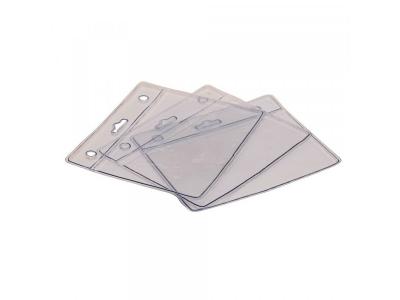 Lot de 100 pochettes souples horizontales 3 perforations 86x54mm