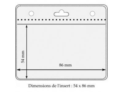 Lot de 100 pochettes souples horizontales 3 perforations 86x54mm