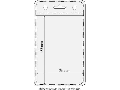 Lot de 100 pochettes souples verticales 3 perforations 86x54mm