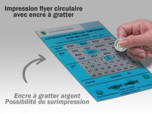 Impression flyer  gratter avec surimpression