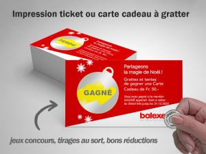 Impression ticket carte cadeau  gratter