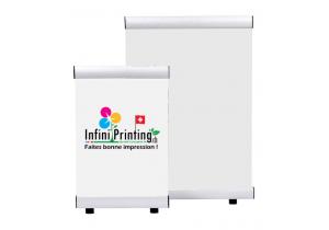 L mini stand expo accueil banner roll up personnalise imprime suisse geneve