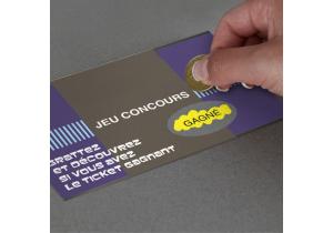 flyer encre gratter pub personnalise jeu suisse montreux