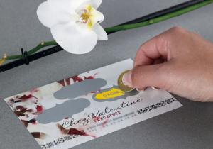 flyer encre gratter pub personnalise jeu suisse