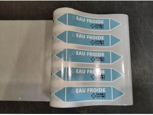 Autocollant en bobine avec impression couleur et decoupe sur mesure