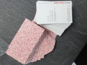 Carte de visite avec vernis slectif 3d verso pour Saniswiss