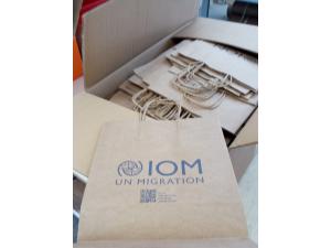 Sac papier recycl pour LabcdhlOrganisation International des Migrations.