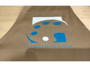 Tablier avec transfert impression quadri couleur dtf mod�le Kariban K890 pour La Palette de Sophie � Bex
